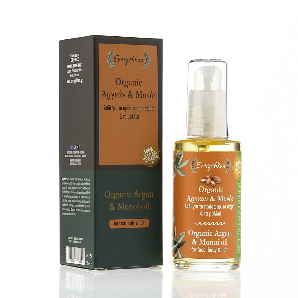 Evergetikon Argan & Monoi oil for face, Body Hair Evergetikon Argan & Monoi oil for face, Body Hair