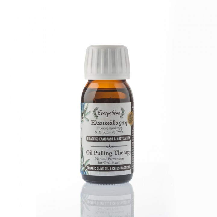 Evergetikon Oil Pulling Therapy Natural prevention for oral health.Organics olive oil & Chios Mastic oil