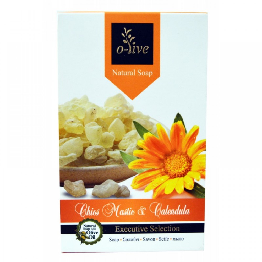 O-live Chios mastic soap and calendula with extra virgin olive oil O-live Chios mastic soap and calendula with extra virgin olive oil